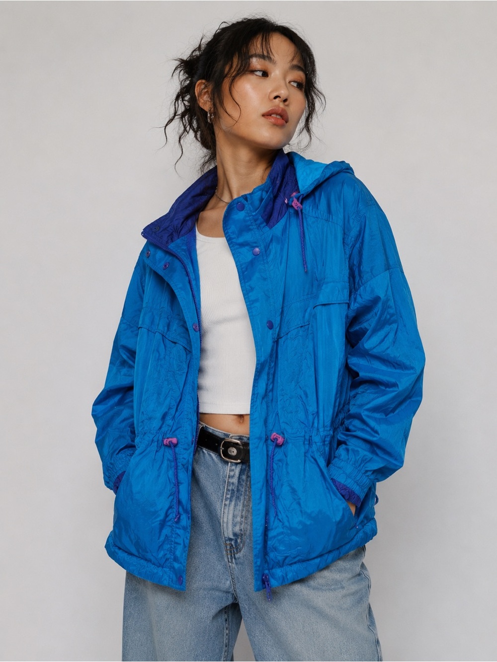 Blue and Purple Windbreaker Jacket